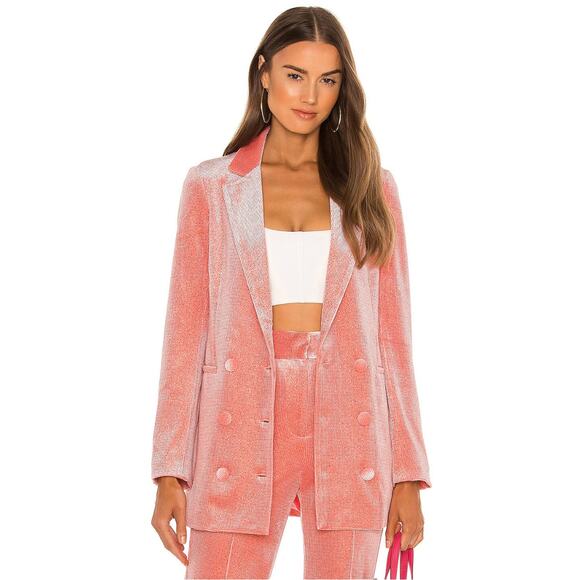 Alice McCall Midnight Jacket Pink Double Breasted Velvet Blazer - Picture 12 of 12